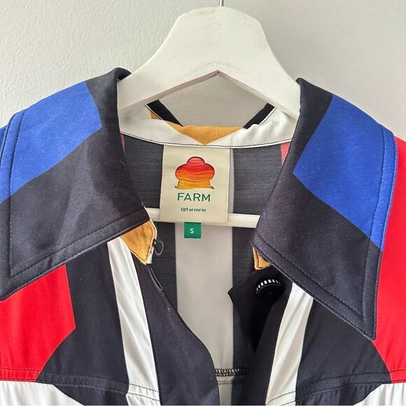 Farm Rio Amanda Stripe Chemise Midi Shirt Dress - Picture 6 of 9